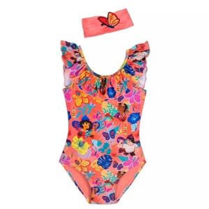 New NWT Disney Encanto Swimsuit Set for Girls Colorful Size 7/8